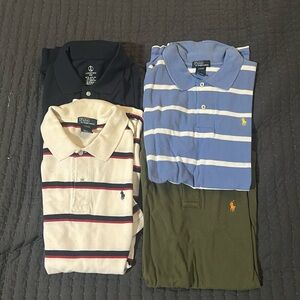 4 teen boys shirt (3polo one lands end). Great shape worn only a few time